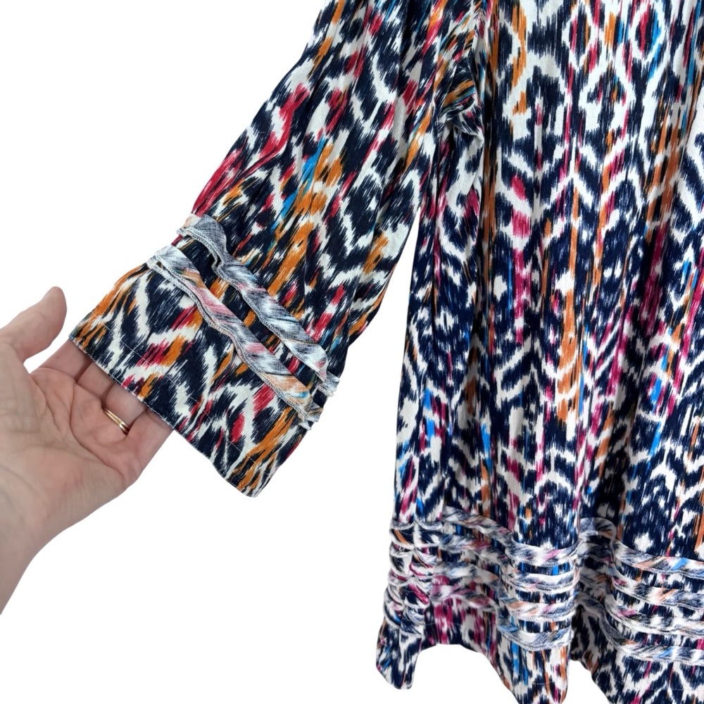 John Mark Ikat‎ Wire Collar Tunic XL Artsy - Picture 6 of 11